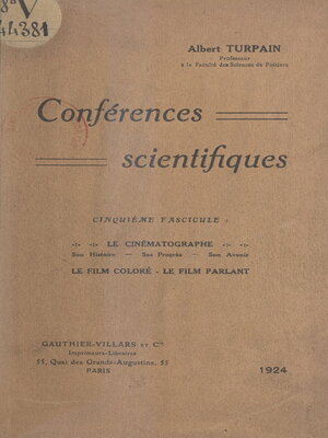 cover image of Conférences scientifiques (5). Le cinématographe